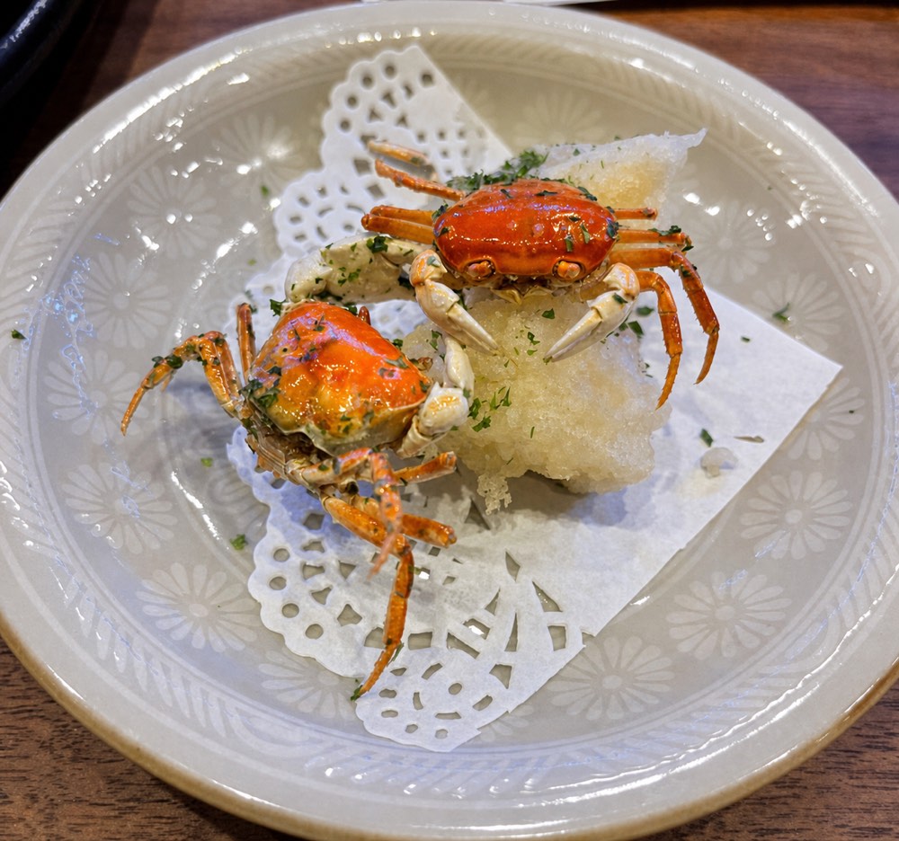 Soft shell crab presentation